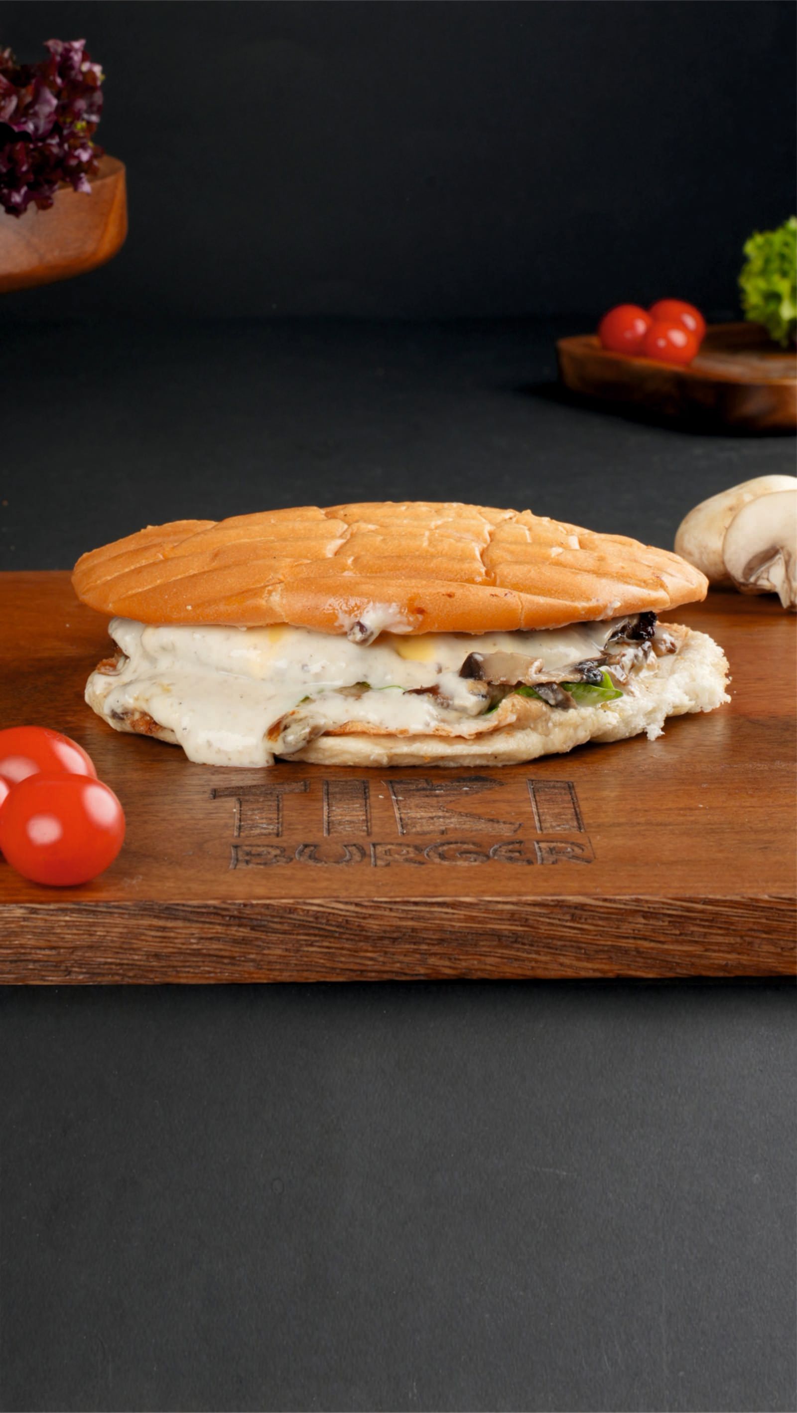 فلات ماشروم برغر